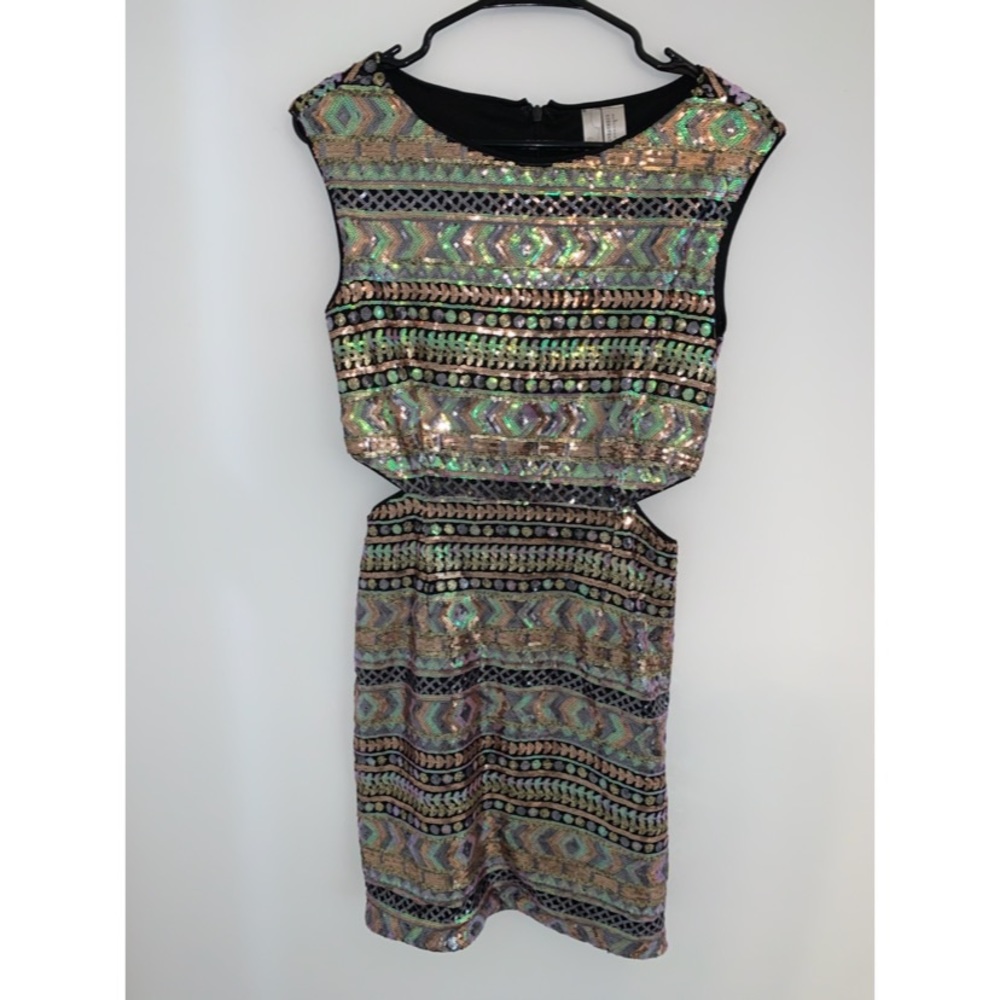 Forever 21 Multi-colored Sequin Cut-Out Dress